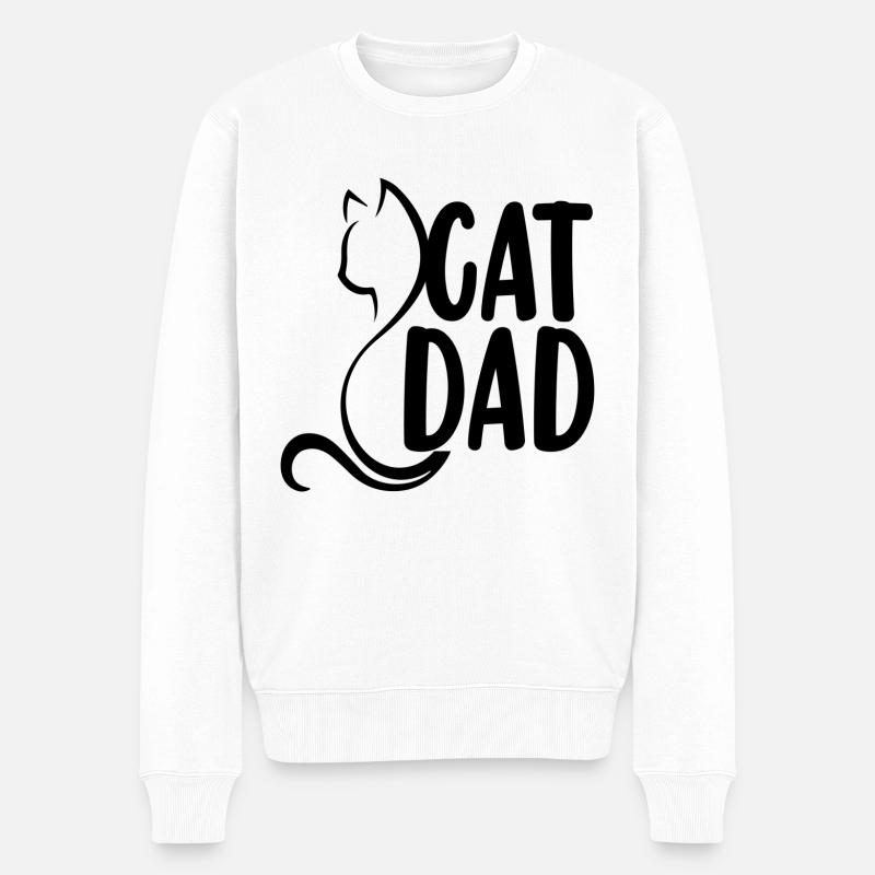 Papa chat - Pull Premium bio Homme - blanc
