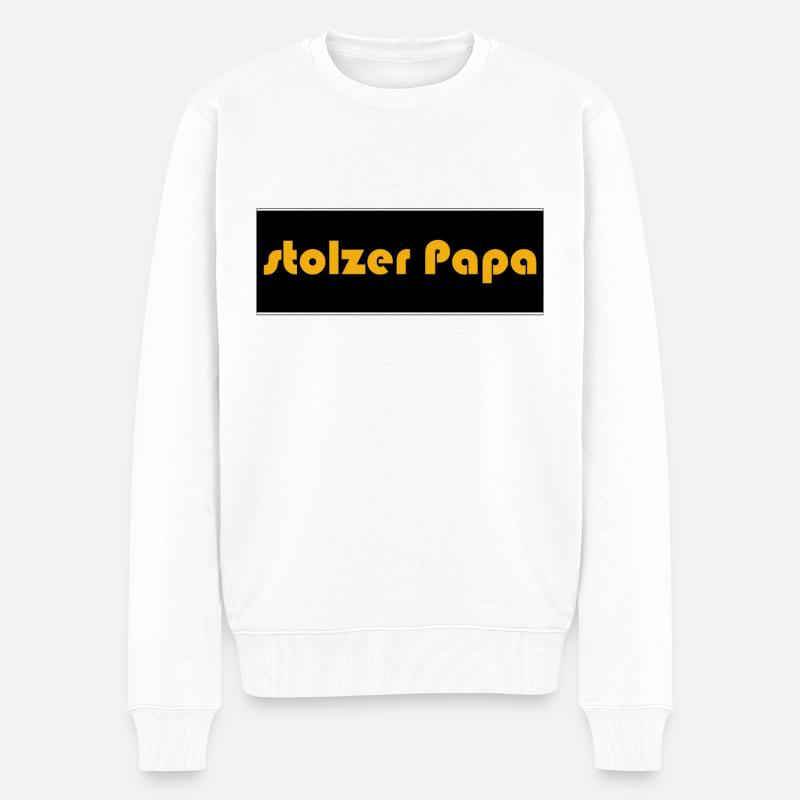 stolzer Papa - Männer Premium Bio Pullover - Weiß