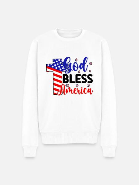 God bless America - Men's Premium Organic Jumper - white