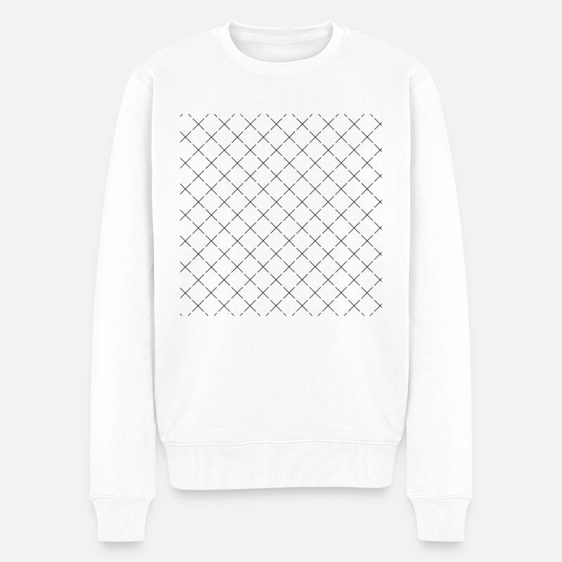 Design avec beaucoup de X noirs - Pull Premium bio Homme - blanc