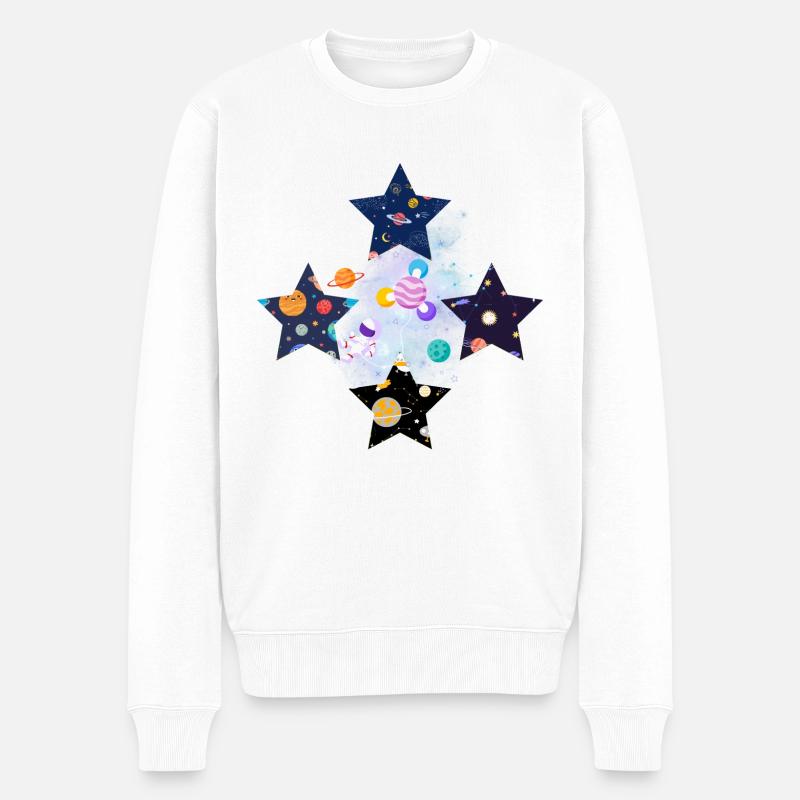 Quatre étoiles perdues dans l’espace - Pull Premium bio Homme - blanc
