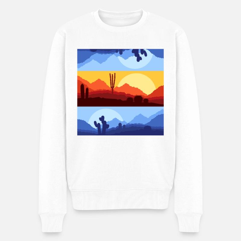 Sommerabendstimmung - Männer Premium Bio Pullover - Weiß