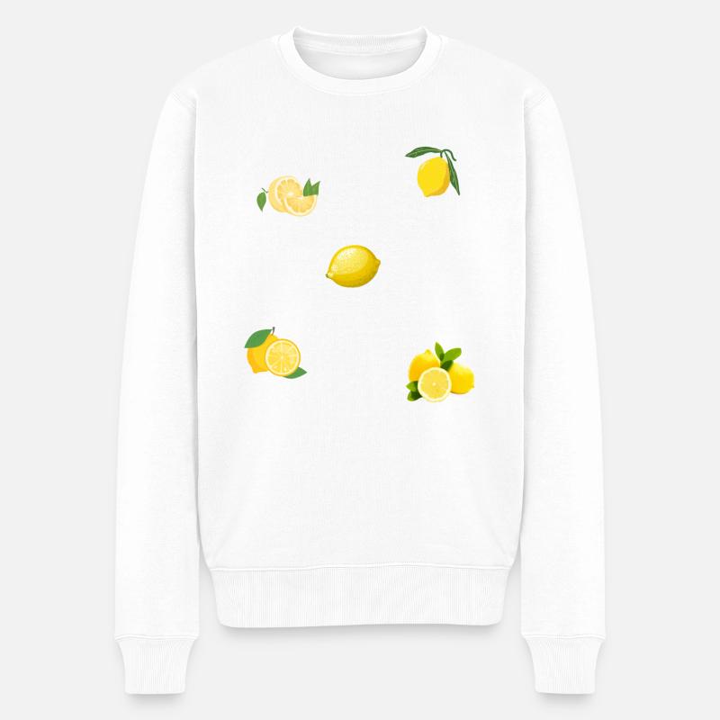 Zitrone Zitrone - Männer Premium Bio Pullover - Weiß