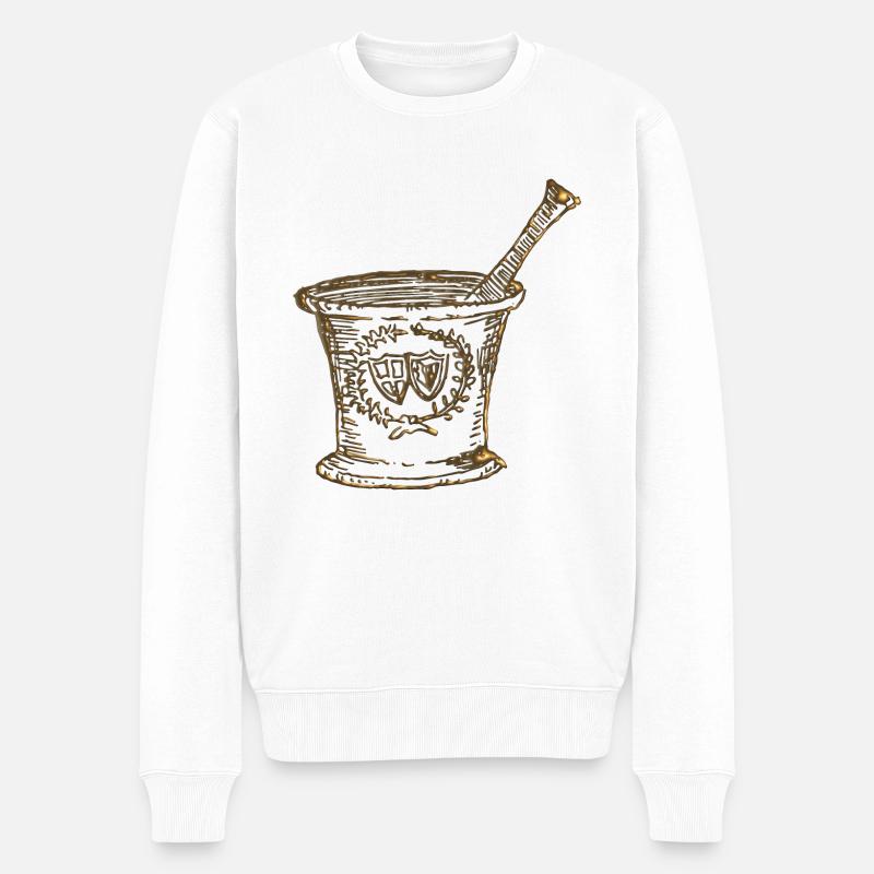 Vintage Mörser - Männer Premium Bio Pullover - Weiß