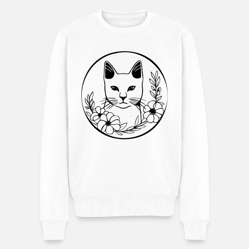 Chat chaton chaton dame - Pull Premium bio Homme - blanc