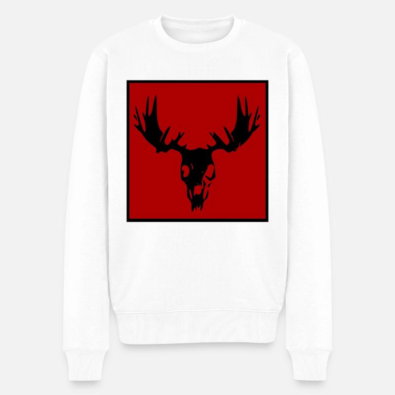 Elch-Sake - Männer Premium Bio Pullover - Weiß
