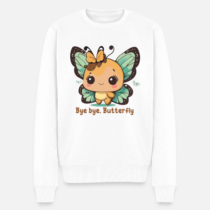 Bye bye, Butterfly - Pull Premium bio Homme - blanc