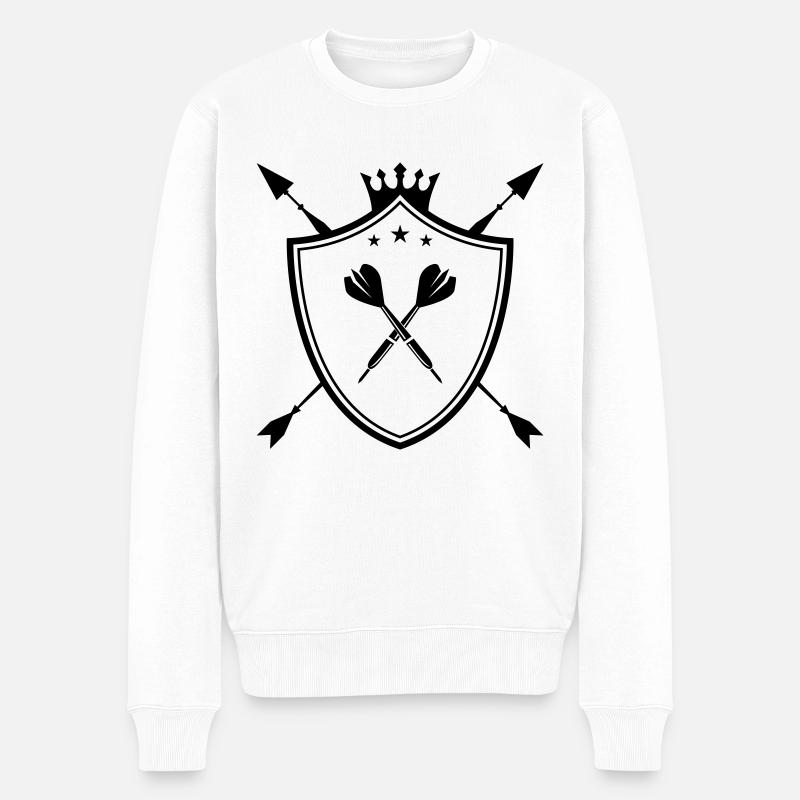 dart wappen - Männer Premium Bio Pullover - Weiß