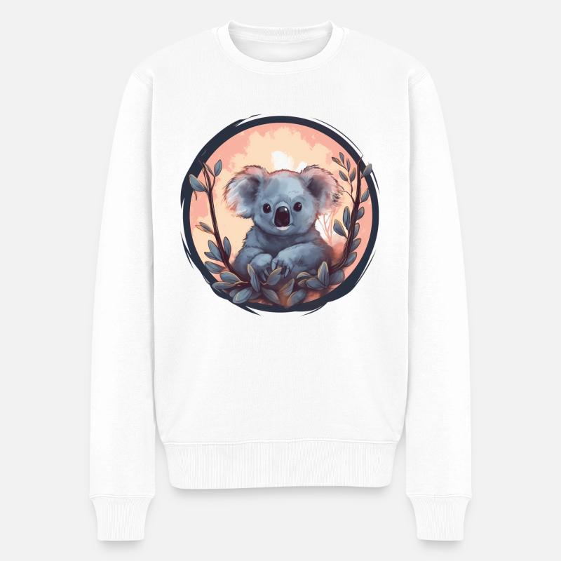 Süßer Koala - Männer Premium Bio Pullover - Weiß