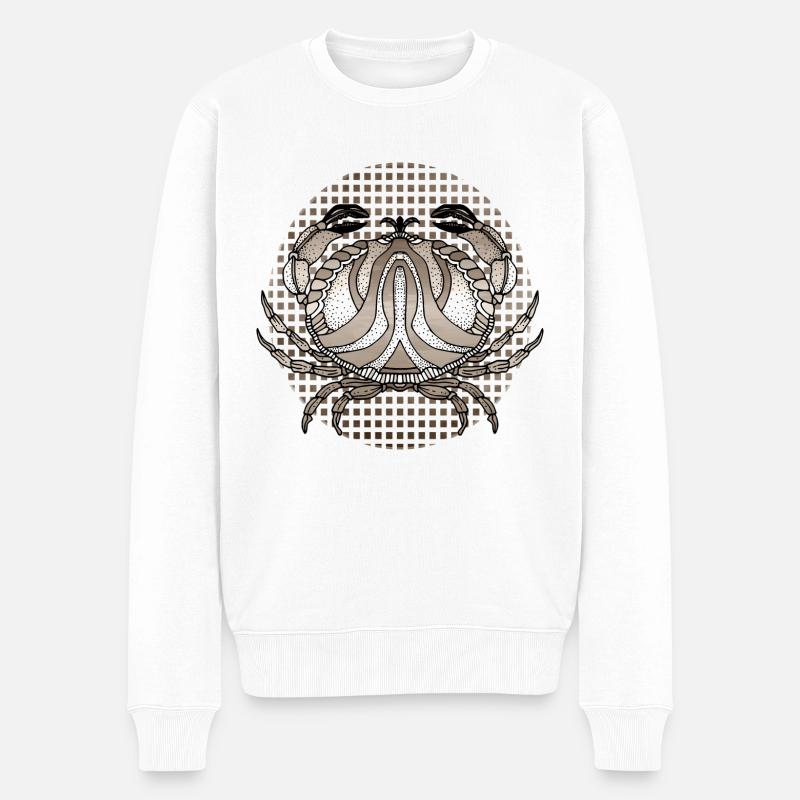 Krebs - Männer Premium Bio Pullover - Weiß