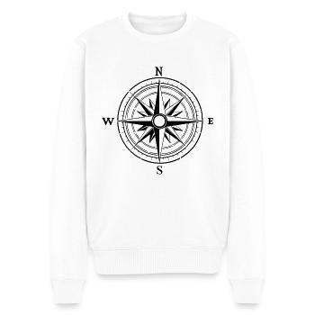 Kompass Nautik Segelboot Seefahrer - Männer Premium Bio Pullover - Weiß - Vorne - Thijin (182cm)