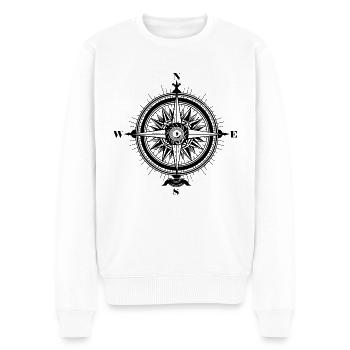 Kompass Nautik Segelboot Seefahrer - Männer Premium Bio Pullover - Weiß - Vorne - Thijin (182cm)