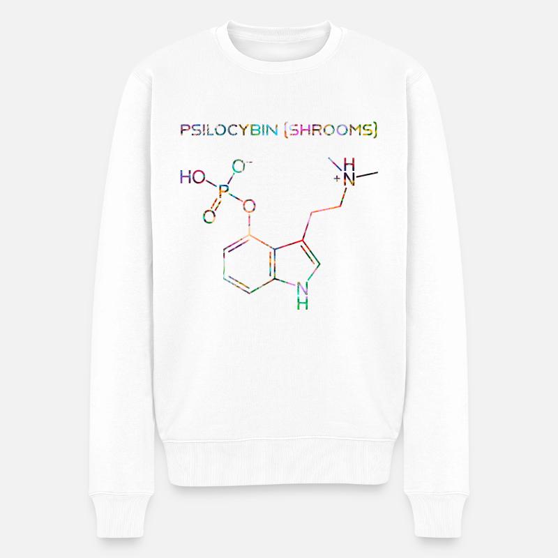 Molécule de psilocybine - Pull Premium bio Homme - blanc
