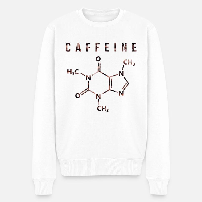 Molecola della caffeina - Maglione ecologico premium da uomo - bianco