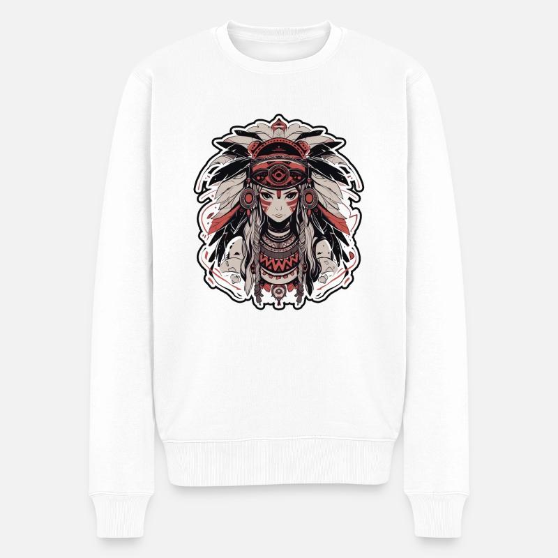 Echo der Vergangenheit: Indisches Mädchen - Männer Premium Bio Pullover - Weiß