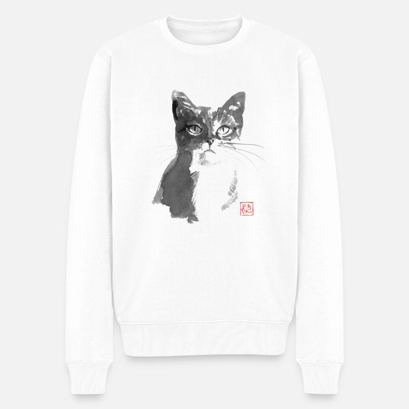 mokka - Pull Premium bio Homme - blanc