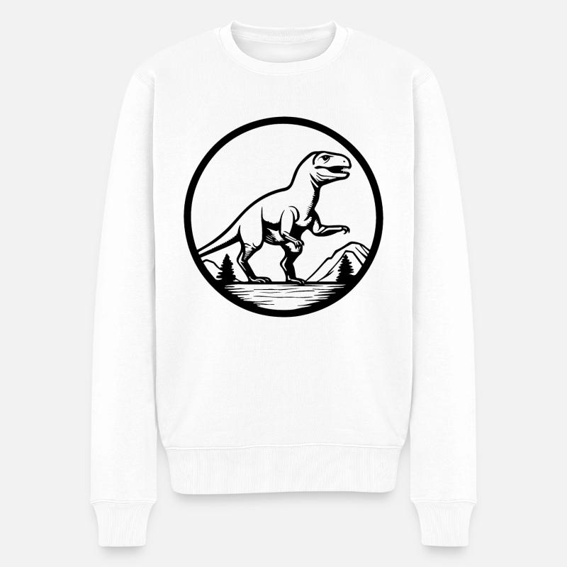 Dino Dinosaurier Dinosaurs Paläontologie - Männer Premium Bio Pullover - Weiß