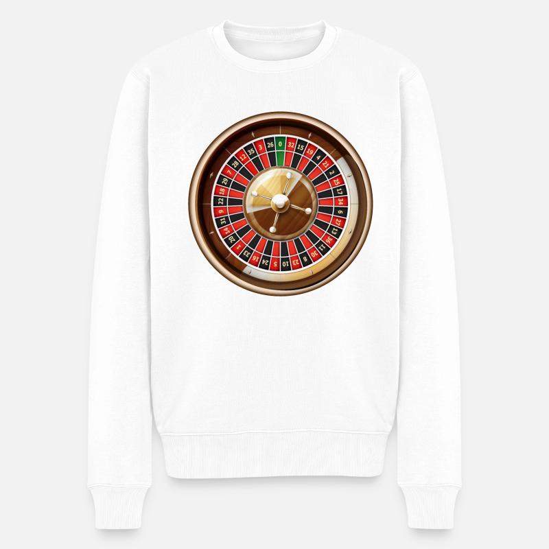 boardgame chess backgammon game night - Männer Premium Bio Pullover - Weiß