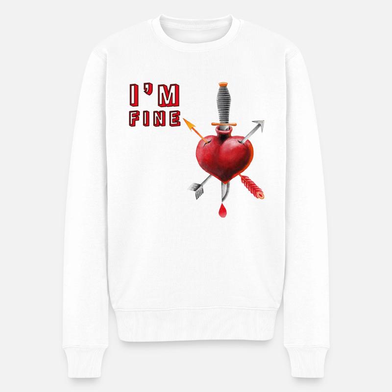 Je vais bien - Pull Premium bio Homme - blanc
