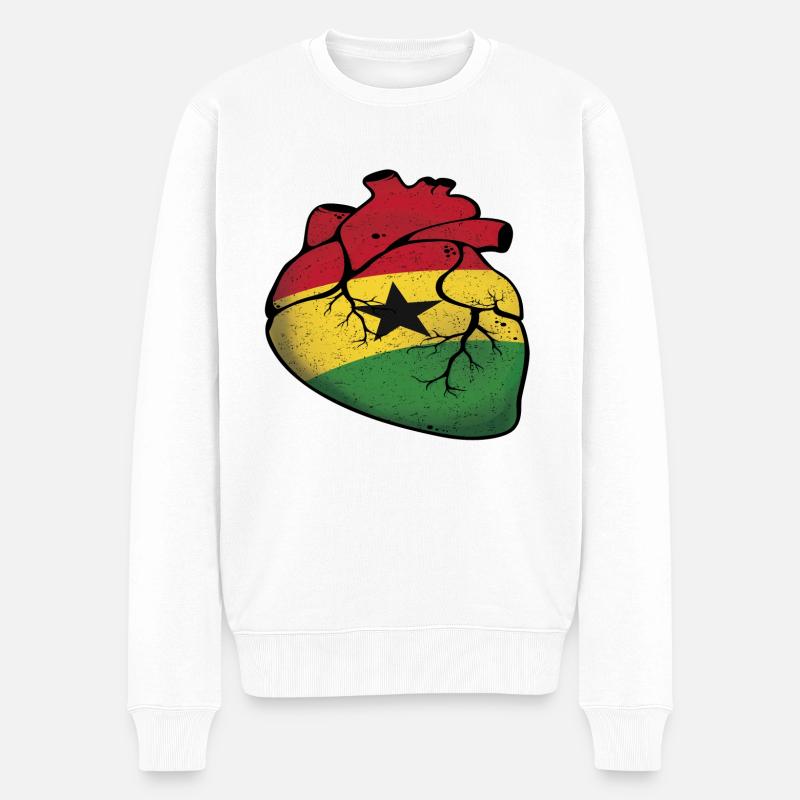 Cœur du Ghana - Pull Premium bio Homme - blanc