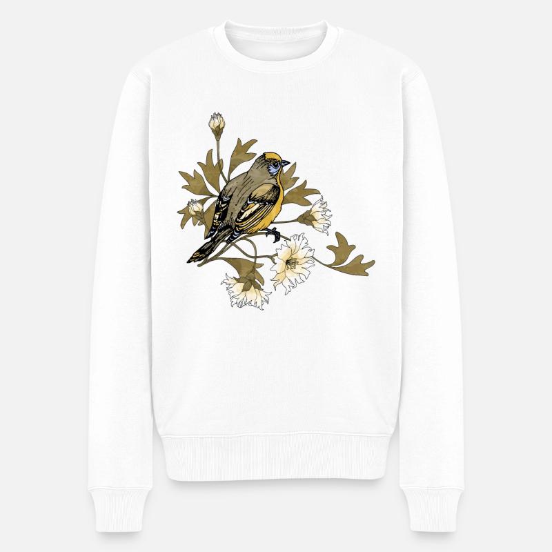Vogel - Männer Premium Bio Pullover - Weiß