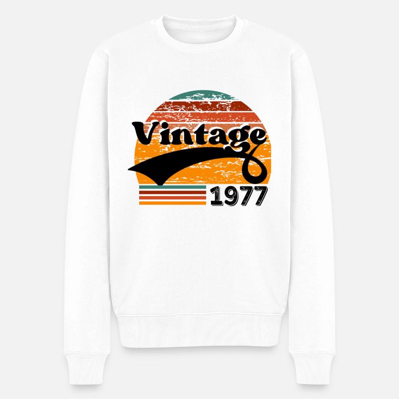 Jahrgang 1977 - Männer Premium Bio Pullover - Weiß