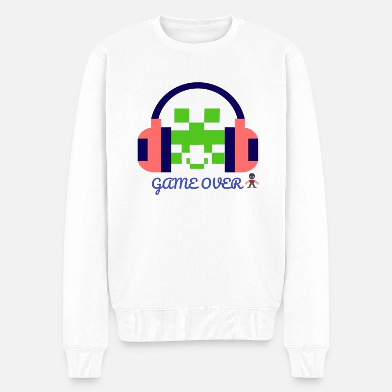 game over - Pull Premium bio Homme - blanc