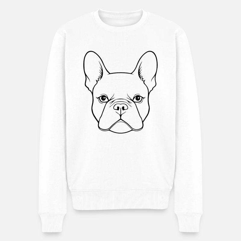 Bouledogue français Terrier de Boston - Pull Premium bio Homme - blanc