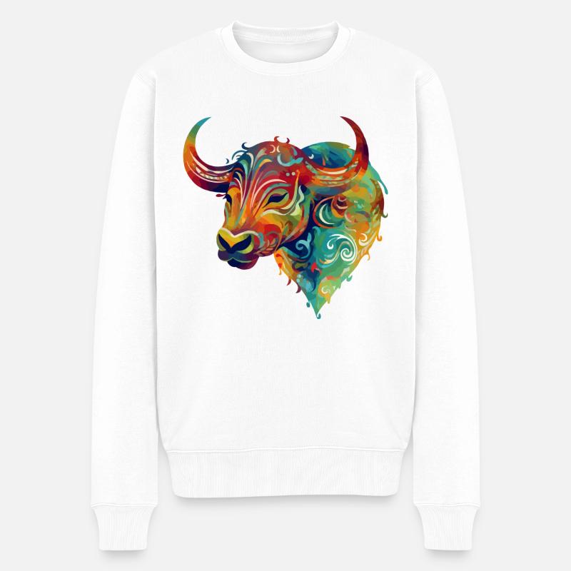 Bullo le taureau - Pull Premium bio Homme - blanc