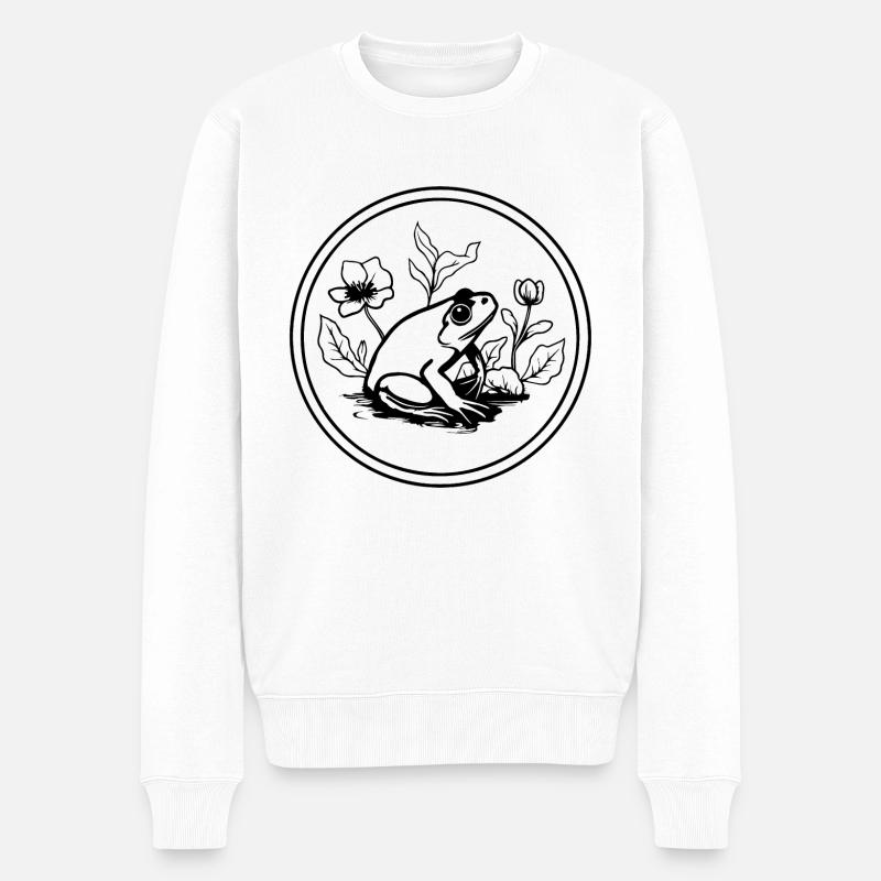 Crapaud amphibien grenouille - Pull Premium bio Homme - blanc