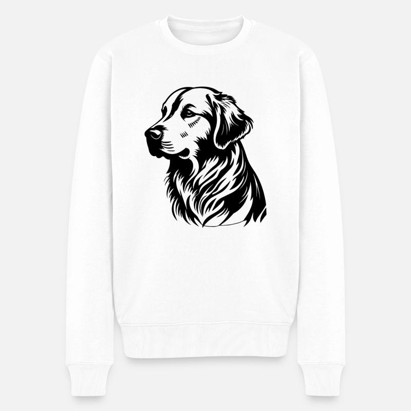 Golden Retriever - Männer Premium Bio Pullover - Weiß