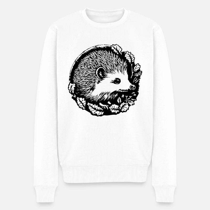 Igel Wald Stachelig Tier - Männer Premium Bio Pullover - Weiß