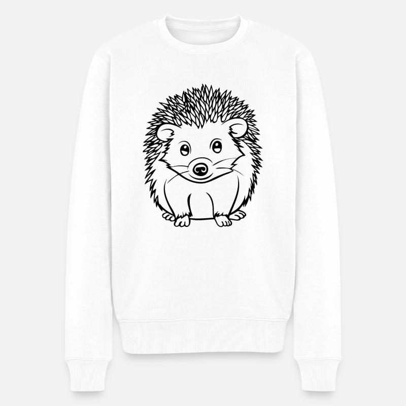 Igel Wald Stachelig Tier - Männer Premium Bio Pullover - Weiß