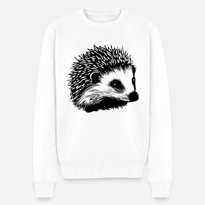 Igel Wald Stachelig Tier - Männer Premium Bio Pullover - Weiß