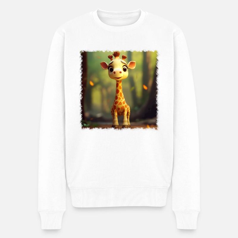Girafe mignonne - Pull Premium bio Homme - blanc