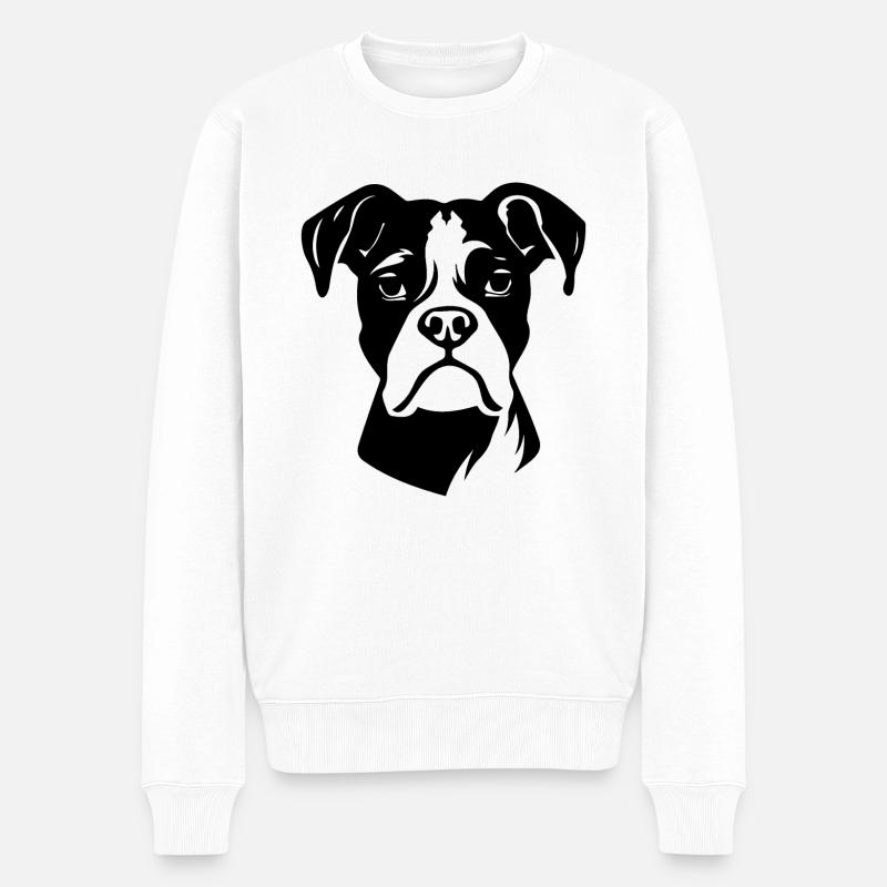 Boxer Hund Hunderasse - Männer Premium Bio Pullover - Weiß