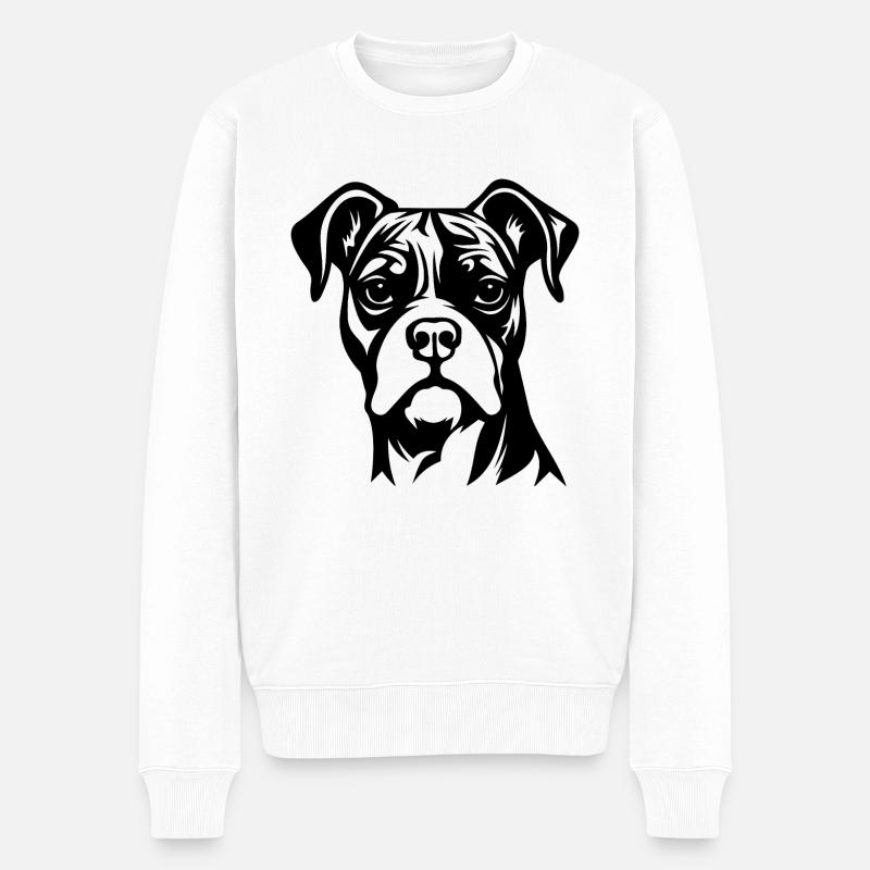 Boxer Hund Hunderasse - Männer Premium Bio Pullover - Weiß