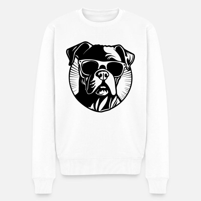 Races de chiens boxers - Pull Premium bio Homme - blanc