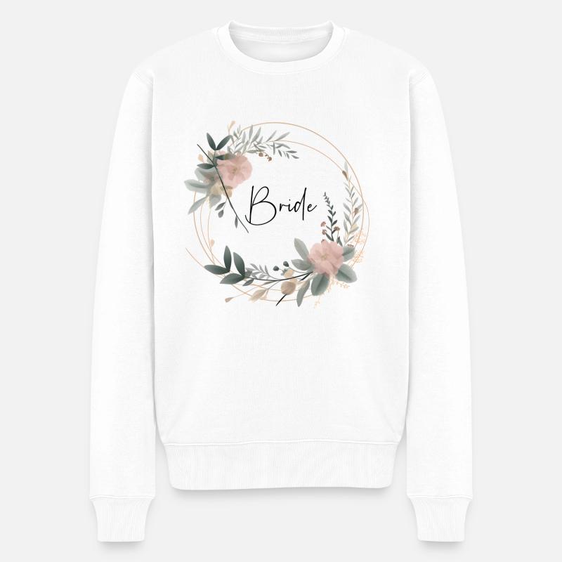 Bride - Männer Premium Bio Pullover - Weiß