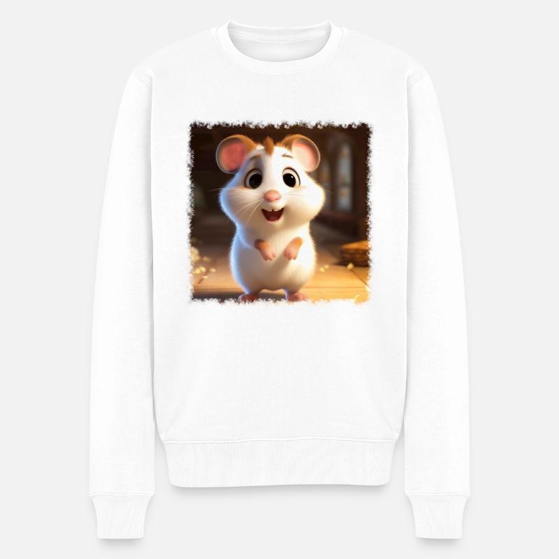 Hamster mignon - Pull Premium bio Homme - blanc