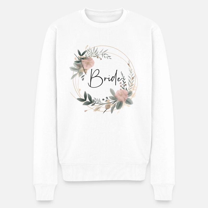 Bride - Männer Premium Bio Pullover - Weiß