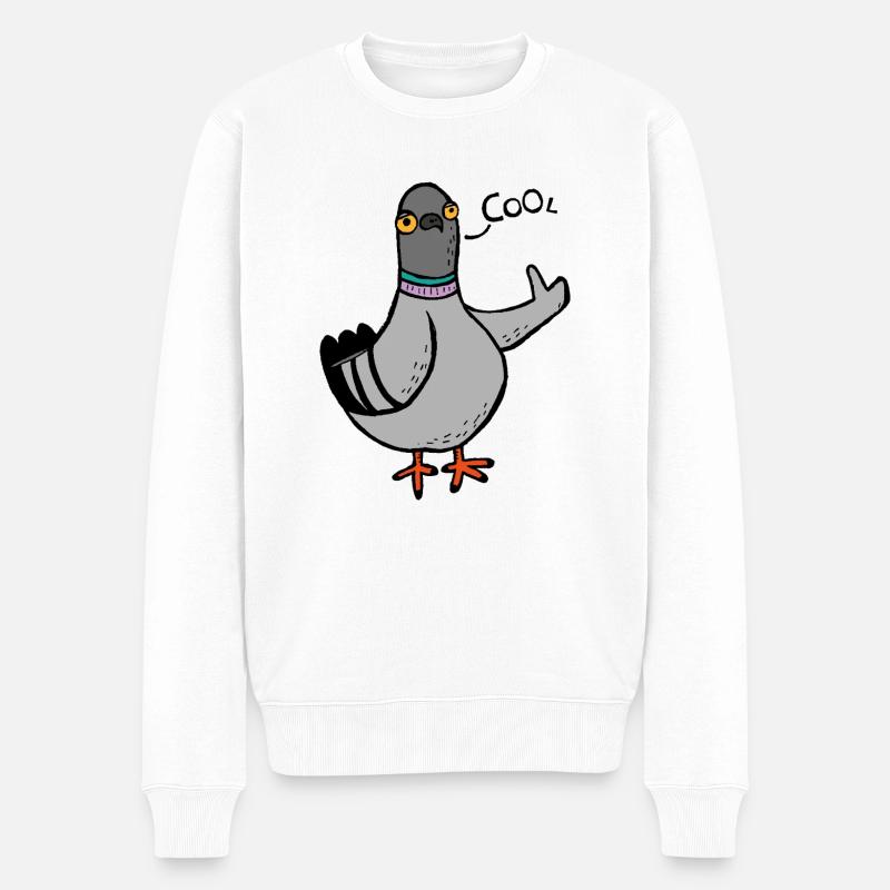 Gurren / Coole Taube - Männer Premium Bio Pullover - Weiß