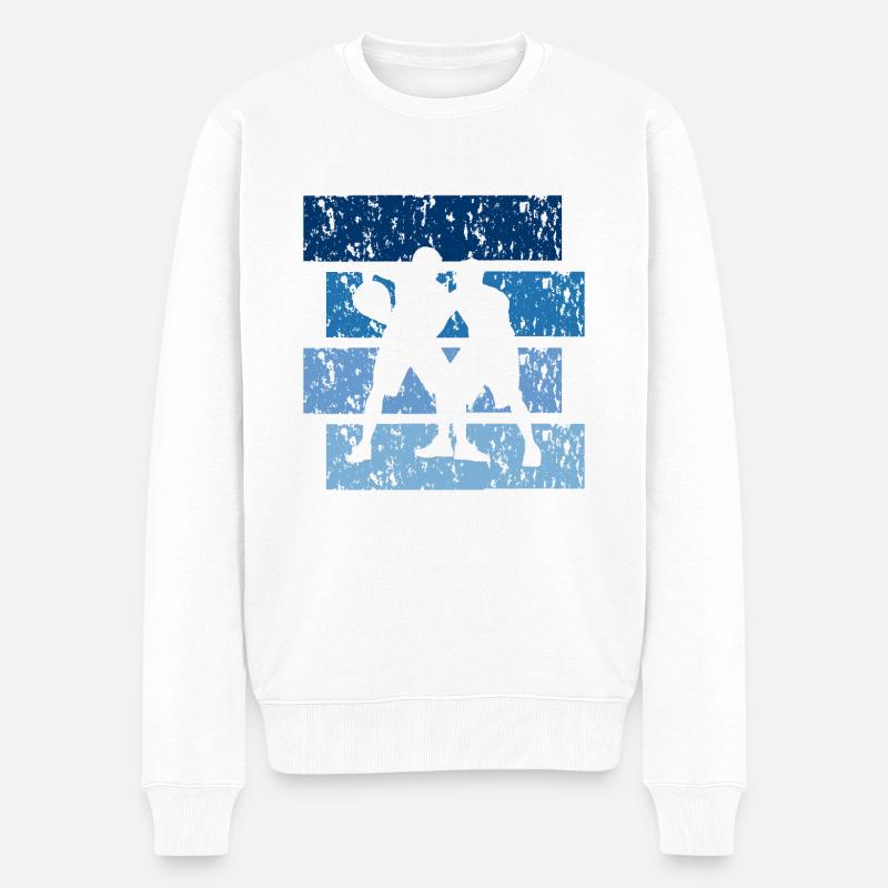 Basketball cadeau Vintage - Pull Premium bio Homme - blanc