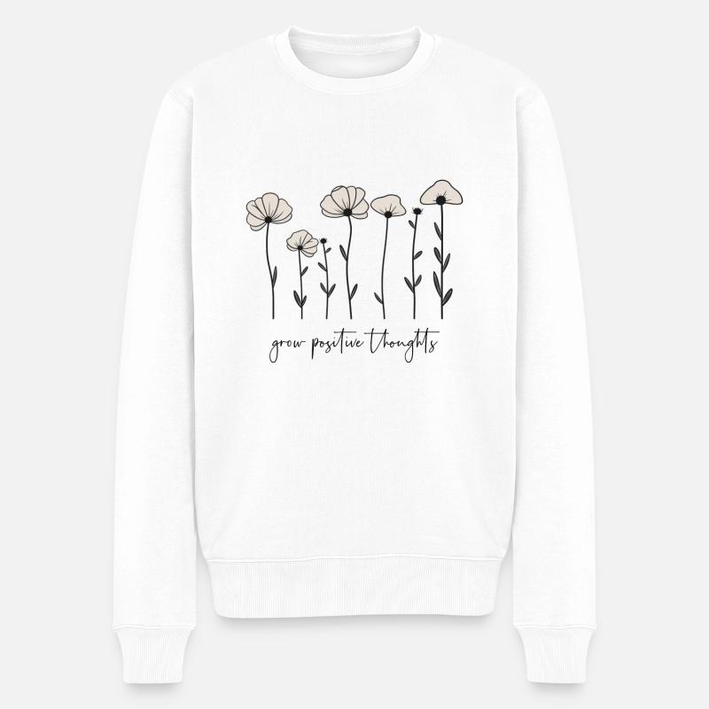 Grow positive thoughts - Männer Premium Bio Pullover - Weiß