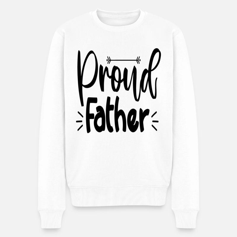Proud Father - Männer Premium Bio Pullover - Weiß