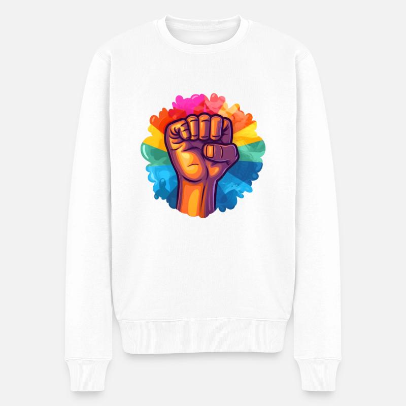 Freiheit und Liebe - Männer Premium Bio Pullover - Weiß