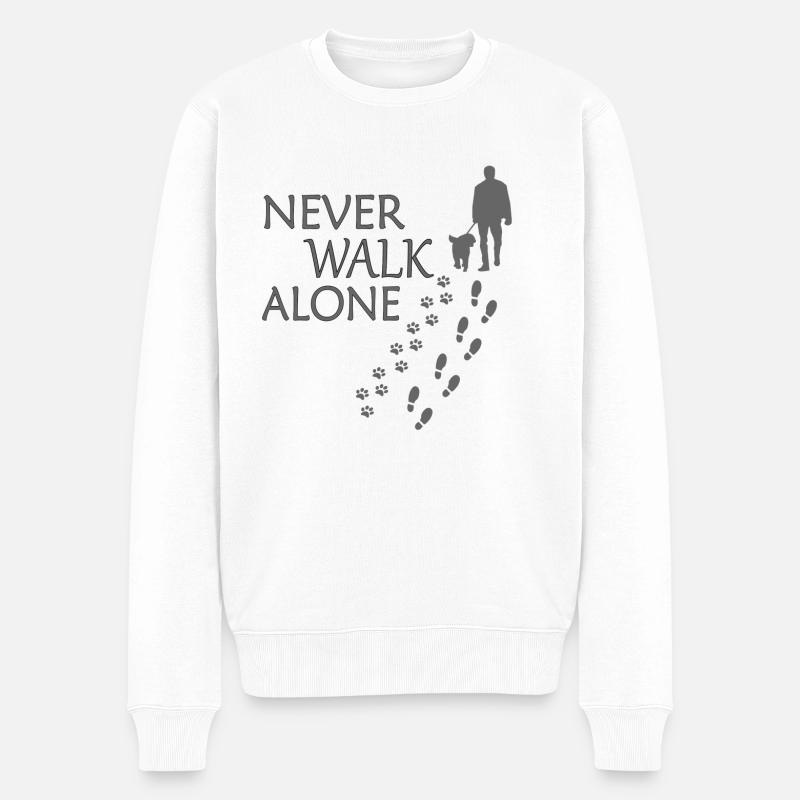 Never Walk Alone - Männer Premium Bio Pullover - Weiß