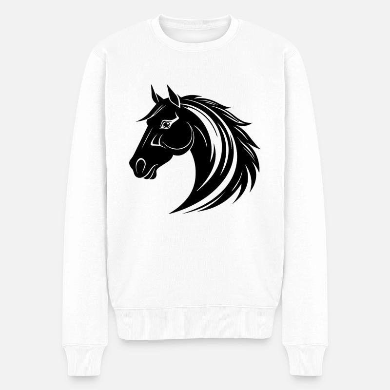 Poney tête de cheval - Pull Premium bio Homme - blanc