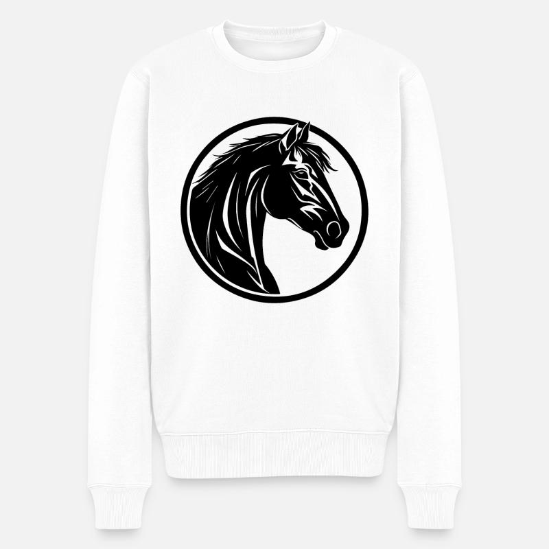 Poney tête de cheval - Pull Premium bio Homme - blanc