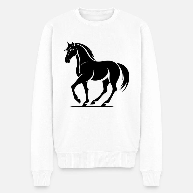 Poney tête de cheval - Pull Premium bio Homme - blanc